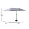 Merrick Lane Evanston 15 FT Triple Head Umbrella for Patio Use with Crank Handle, and Easy Lift Function